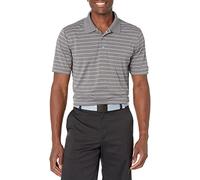 Amazon Essentials Polo de Golf, Secado Rápido Que Absorbe la Humedad, Manga Corta Hombre, Gris Chiné Moyen Blanco Rayas, XL