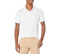 Amazon Essentials Polo de Piqué de Algodón de Ajuste Entallado Hombre, Blanco, L