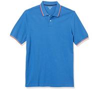 Amazon Essentials Polo de piqué de algodón de Ajuste Regular para Hombre (Disponible en Tallas para Grandes y Altos), Rayas Azules, Rojas y Blancas, Talla S