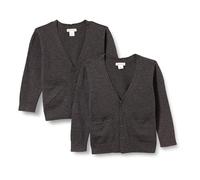 Amazon Essentials Rebecas en algodón Liso Unisex Niño, Pack de 2, Carbón Mezcla, 5 años