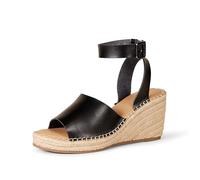 Amazon Essentials Sandalia Cómoda Tipo Alpargata con Cuña Mujer, Negro, 35 EU