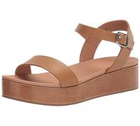 Amazon Essentials Sandalia con Plataforma y Dos Bandas Mujer, Coñac, 43 EU