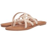 Amazon Essentials Sandalia Plana Tipo Pala con Tiras Mujer, Beige Claro, 43 EU