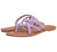 Amazon Essentials Sandalia Plana Tipo Pala con Tiras Mujer, Lavanda, 42.5 EU Ancho