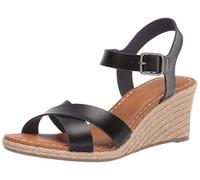 Amazon Essentials Sandalia Tipo Alpargata con Cuña Mujer, Negro, 39 EU