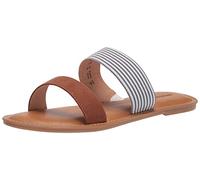 Amazon Essentials Sandalias de punta abierta de dos bandas para mujer, color azul claro, talla 9