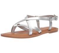 Amazon Essentials Sandalias de Tiras Informal Mujer, Plateado, 39 EU
