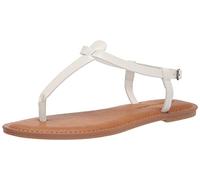 Amazon Essentials Sandalias Informales de Dedo con Tira en el Tobillo Mujer, Blanco, 41 EU Ancho