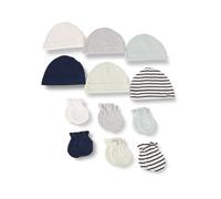 Amazon Essentials Set de Sombreros y Guantes de 12 Piezas Unisex Bebés, Verde/Multicolor, 0-6 meses