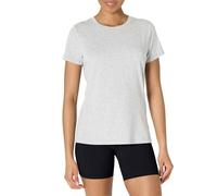 Amazon Essentials Suave y Ligera Camiseta Deportiva de Algodón de Corte Estándar, con Cuello Redondo y Manga Corta para Entrenamiento y Yoga Mujer, Gris Claro Mezcla, S