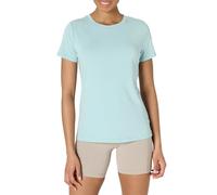 Amazon Essentials Suave y Ligera Camiseta Deportiva de Algodón de Corte Estándar, con Cuello Redondo y Manga Corta para Entrenamiento y Yoga Mujer, Azul Claro, L