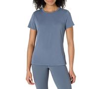 Amazon Essentials Suave y Ligera Camiseta Deportiva de Algodón de Corte Estándar, con Cuello Redondo y Manga Corta para Entrenamiento y Yoga Mujer, Gris Pizarra, XS