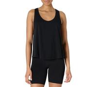 Amazon Essentials Suave y Ligera Camiseta Deportiva de Algodón sin Mangas, con Tirantes y Sisas Grandes, Corte Holgado y Espalda Cruzada para Entrenamiento y Yoga Mujer, Negro, XL