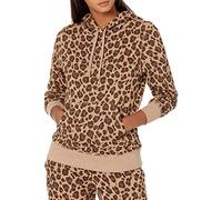 Amazon Essentials Sudadera con Capucha y Corte Regular de Felpa Francesa (Disponible En Tallas Grandes) Mujer, Camel Leopardo, XL