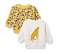 Amazon Essentials Sudadera de Cuello Redondo de Rizo Francés Unisex Bebés, Pack de 2, Animal/Guepardo Graphic, 0 meses