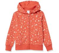Amazon Essentials Sudadera de Forro Polar con Capucha y Cremallera Niña, Naranja Floral, 10 años