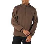 Amazon Essentials Sudadera de Manga Larga con Forro Polar y Cierre de un Cuarto Hombre, Marrón Medio, M