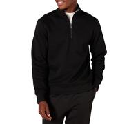 Amazon Essentials Sudadera de Manga Larga con Forro Polar y Cierre de un Cuarto Hombre, Negro, S