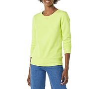 Amazon Essentials Sudadera de vellón de rizo francés con cuello redondo para mujer (disponible en tallas grandes), color verde lima neón, talla XS
