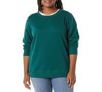 Amazon Essentials Sudadera de vellón de rizo francés con cuello redondo para mujer (disponible en tallas grandes), color verde oscuro, talla S