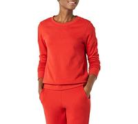 Amazon Essentials Sudadera de vellón de rizo francés con cuello redondo para mujer (disponible en tallas grandes), color rojo, talla M