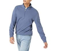 Amazon Essentials Sudadera Ligera de Felpa con Cuello Perkins y Cremallera de un Cuarto Hombre, Añil, XXL