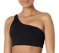 Amazon Essentials Sujetador Deportivo FormFlex, Suave y Ligero, con un Solo Tirante y Tiras Cruzadas en la Espalda Mujer, Negro, L