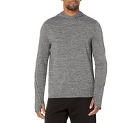 Amazon Essentials Tech Stretch - Camiseta de manga larga con capucha para hombre, color gris, talla S