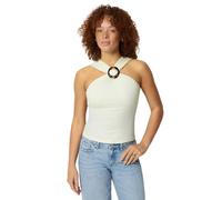 Amazon Essentials Top Ajustado con Cuello Halter Acanalado y Detalle de Resina Mujer