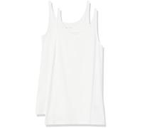 Amazon Essentials Top Ajustado sin Mangas y con Tirantes Finos Mujer, Paquete de 2, Blanco, L