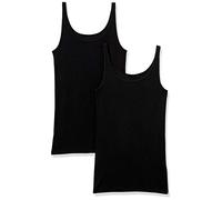 Amazon Essentials Top Ajustado sin Mangas y con Tirantes Finos Mujer, Paquete de 2, Negro, XS