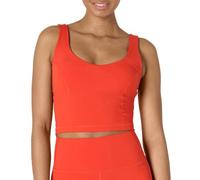 Amazon Essentials Top Corto de Tirantes Deportivo de Tejido FormFlex Ultrasuave con Soporte Ligero y Sujetador Mujer, Rojo Brillante, L