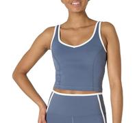 Amazon Essentials Top Corto de Tirantes Deportivo de Tejido FormFlex Ultrasuave con Soporte Ligero y Sujetador Mujer, Blanco/Gris Pizarra, XXL