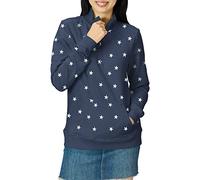 Amazon Essentials Top de Felpa de Manga Larga y Cremallera de un Cuarto (Disponible en Tallas Grandes) Mujer, Azul Marino Mezcla Blanco Estrellas, XXL