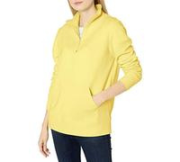 Amazon Essentials Top de Felpa de Manga Larga y Cremallera de un Cuarto (Disponible en Tallas Grandes) Mujer, Amarillo Claro, XXL