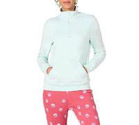 Amazon Essentials Top de Felpa de Manga Larga y Cremallera de un Cuarto (Disponible en Tallas Grandes) Mujer, Azul Agua, XS