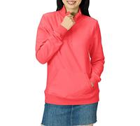 Amazon Essentials Top de Felpa de Manga Larga y Cremallera de un Cuarto (Disponible en Tallas Grandes) Mujer, Rosa Coral, M