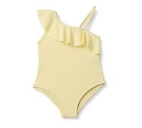 Amazon Essentials Traje de baño asimétrico de una pieza con volantes Niña, Amarillo Claro, 10 años