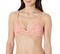Amazon Essentials Traje de baño clásico de Soporte Ligero para Mujer, Parte Superior de Bikini Micro Floral, Color melocotón pálido, Talla 10