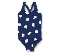 Amazon Essentials Traje de baño de una Pieza con Espalda Cruzada para niña, Azul Profundo, Marfil, Puntos Abstractos, Talla L
