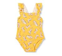 Amazon Essentials Traje de baño de una Pieza con Volantes para niña, Leopardo Amarillo Dorado, Beige, 6-9 Meses