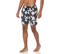 Amazon Essentials Traje de baño para hombre de secado rápido de 7 pulgadas, flor de hibisco negro, talla XS