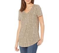 Amazon Essentials Túnica Holgada de Manga Corta y Cuello en Pico (Disponible en Tallas Grandes) Mujer, Rosa Magenta Claro Estampado de Leopardo, L