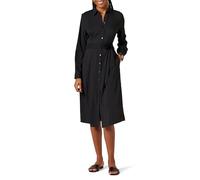Amazon Essentials Vestido Camisero Midi de Manga Larga de Georgette Mujer, Negro, S