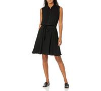 Amazon Essentials Vestido Camisero Tejido sin Mangas de Ajuste Relajado para Mujer, Color Negro, Talla L