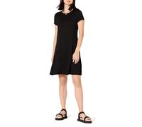 Amazon Essentials Vestido con Vuelo de Manga Corta y Cuello Redondo y Amplio (Disponible en Tallas Grandes) Mujer, Negro, XL