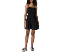 Amazon Essentials Vestido Corto con Corpiño Nido de Abeja de Satén de Algodón de Corte Recto Mujer, Negro, XS