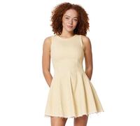 Amazon Essentials Vestido Corto de Mezclilla Ajustado y Acampanado para Mujer, Color Crudo, Talla 6