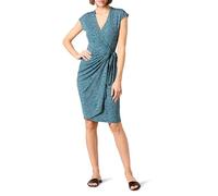 Amazon Essentials Vestido cruzado clásico con mangas casquillo (disponible en tallas grandes) Mujer, Azul Margarita, 4XL Grande