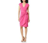 Amazon Essentials Vestido Cruzado clásico con Mangas Casquillo (Disponible en Tallas Grandes) Mujer, Rosa Oscuro, XXL